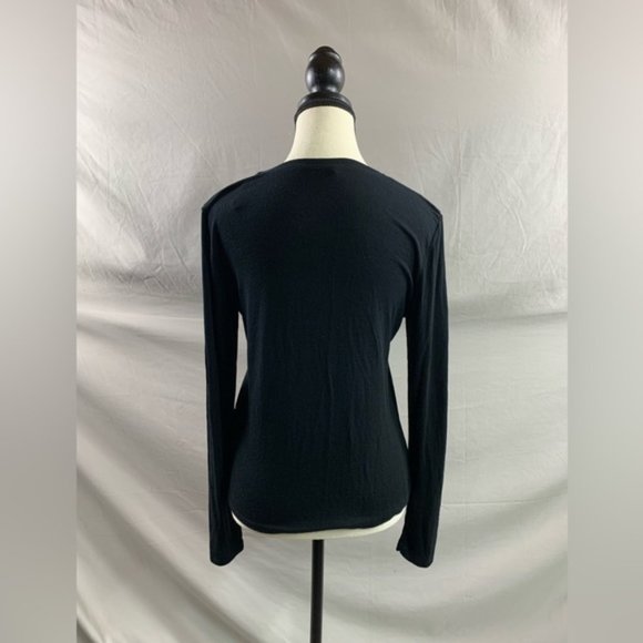 Black Ribbed Long Sleeve T-Shirt - Picture 4 of 4